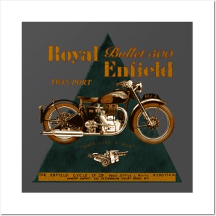 The Legendary Royal Enfield Bullet 500 Twin Port by MotorManiac Posters and Art